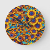 Sunflower Wall Clock ラウンド壁時計 (正面)