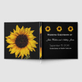 Sunflower Water Droplets Wedding Guest Books ゲストブック (全面)