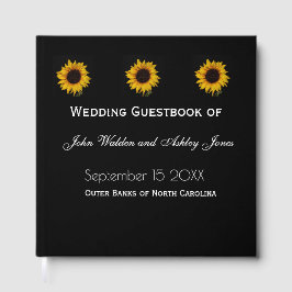 Sunflower Water Droplets Wedding Guest Books ゲストブック