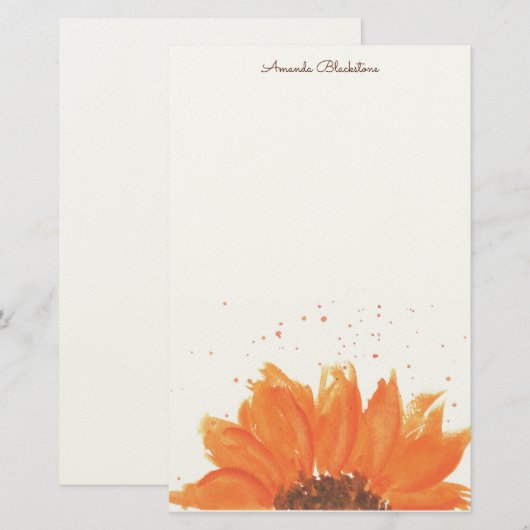 Sunflower Watercolor  便箋 (正面/裏面)