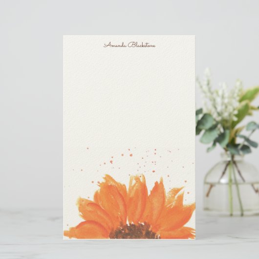 Sunflower Watercolor  便箋 (スタンド正面)