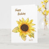 Sunflower watercolor customizable greeting card カード (黄色い花)