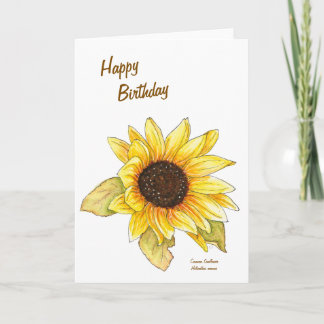 Sunflower watercolor customizable greeting card カード