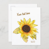 Sunflower watercolor customizable postcard ポストカード (正面/裏面)
