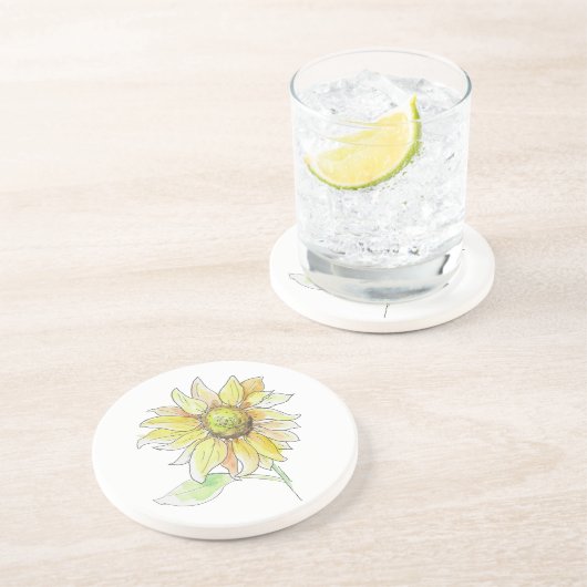 Sunflower Watercolor Fall Coaster コースター (側面)