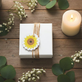 Sunflower Watercolor Floral Wedding フェイバータグ