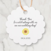 Sunflower Watercolor Floral Wedding フェイバータグ (裏面)