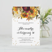 Sunflower watercolor Invitation 招待状 (スタンド正面)