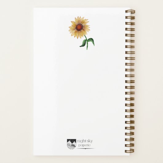 Sunflower Watercolor Notebook ノートブック (裏面)