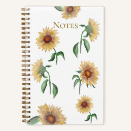 Sunflower Watercolor Notebook ノートブック