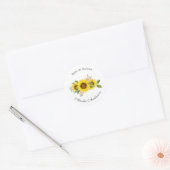 Sunflower Watercolor Pink Floral Baby Shower ラウンドシール (封筒)