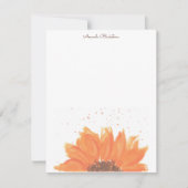 Sunflower Watercolor Stationary ノートカード (正面)