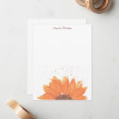 Sunflower Watercolor Stationary ノートカード (正面/裏面インサイチュ)