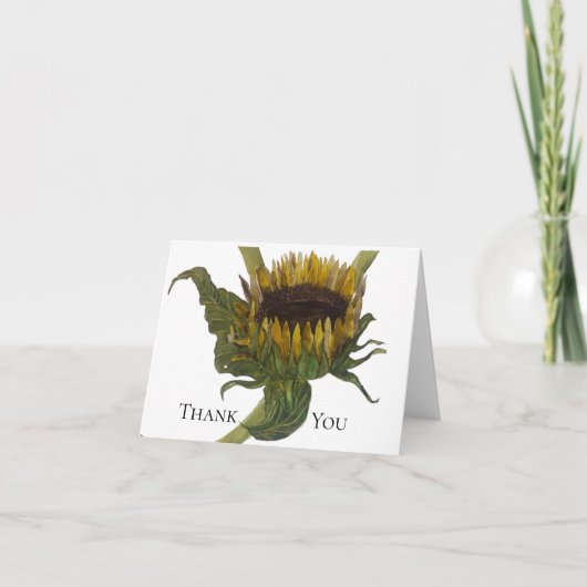 Sunflower Watercolor Thank You Card サンキューカード (正面)
