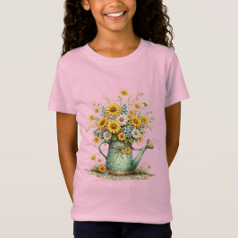 Sunflower Watering Can Floral Garden Art Tシャツ