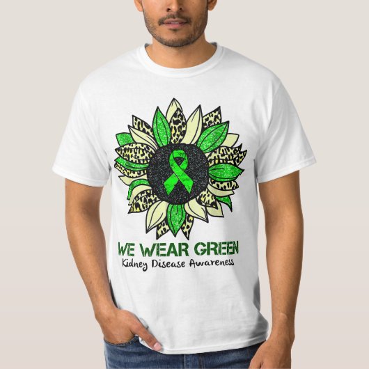 Sunflower We Wear Green ney Disease Awareness Warr Tシャツ (正面)