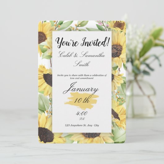 Sunflower Wedding Invitation 招待状 (スタンド正面)