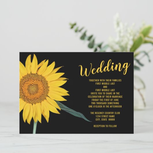 Sunflower Wedding Invitation 招待状 (スタンド正面)