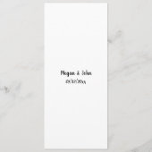 Sunflower Wedding Menu メニュー (裏面)