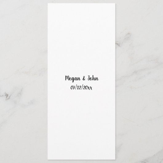 Sunflower Wedding Menu メニュー (裏面)