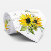 Sunflower wedding Neck Tie ネクタイ (ロール)