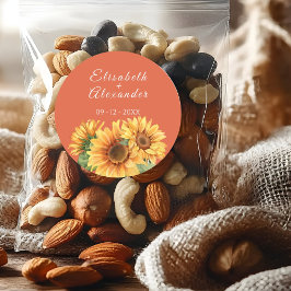 Sunflower Wedding Sticker ラウンドシール