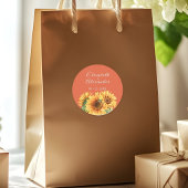 Sunflower Wedding Sticker ラウンドシール