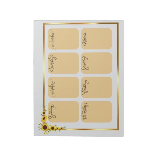 Sunflower Weekly Planner ノートパッド (回転)