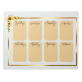 Sunflower Weekly Planner ノートパッド (正面)