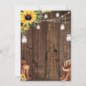 Sunflower Western Save the Date Wedding 招待状 (裏面)