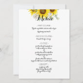 Sunflower white rose rustic wedding menu シーズンカード (正面)
