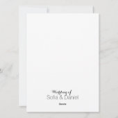 Sunflower white rose rustic wedding menu シーズンカード (裏面)