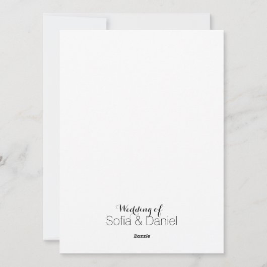 Sunflower white rose rustic wedding menu シーズンカード (裏面)