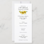 Sunflower white rose watercolor wedding Flat Card (正面)