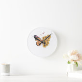 Sunflower Wings Timepiece – Butterfly Nature Wall  ラウンド壁時計 (ホーム)