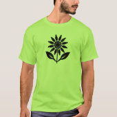 Sunflower with stylized petals and leaves tシャツ (正面)