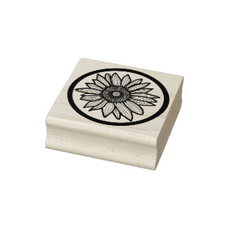 Sunflower Wood Art Stamp ラバースタンプ
