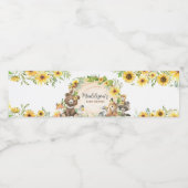 Sunflower Woodland Animals Baby Shower ペットボトルラベル (シングルラベル)