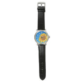 Sunflower Wrist Watch Blue Background Floral 腕時計 (フラット)