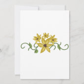 Sunflower Yellow Floral Botanical Hand drawn Oil  招待状 (裏面)