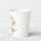 Sunflower Yellow Floral Botanical Hand drawn Oil  紙コップ (左)