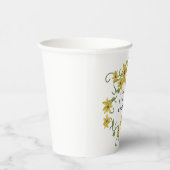 Sunflower Yellow Floral Botanical Hand drawn Oil  紙コップ (右)