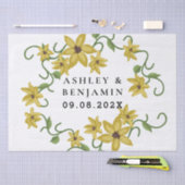 Sunflower Yellow Floral Botanical Hand drawn Oil  薄葉紙 (クラフト)