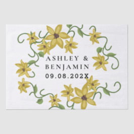 Sunflower Yellow Floral Botanical Hand drawn Oil  薄葉紙