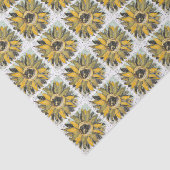 Sunflower Yellow Green Black Watercolor Style Art 薄葉紙 (詳細)