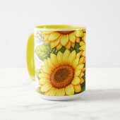 Sunflower Yellow Mug – Floral Gift for Her マグカップ (正面左)