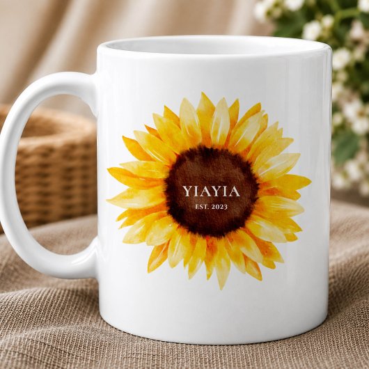 Sunflower Yiayia マグカップ | おばあちゃんへのギフト
