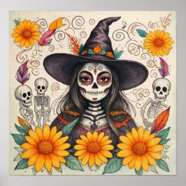SunflowerDayOfTheDeadWitch ポスター