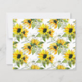 Sunflowers予算招待状結婚の式に。 (裏面)