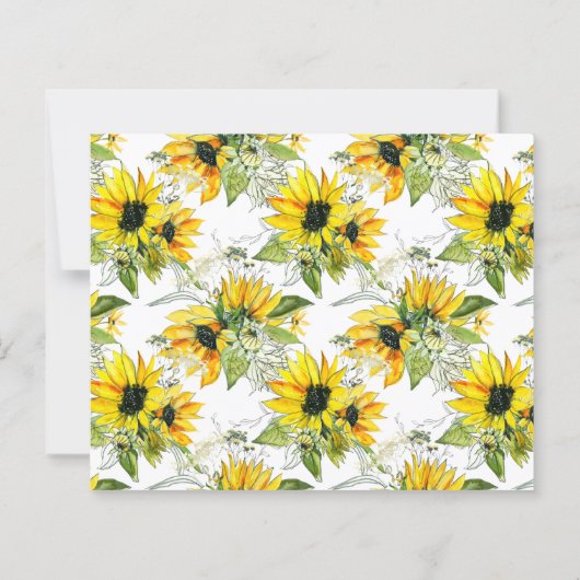 Sunflowers予算招待状結婚の式に。 (裏面)